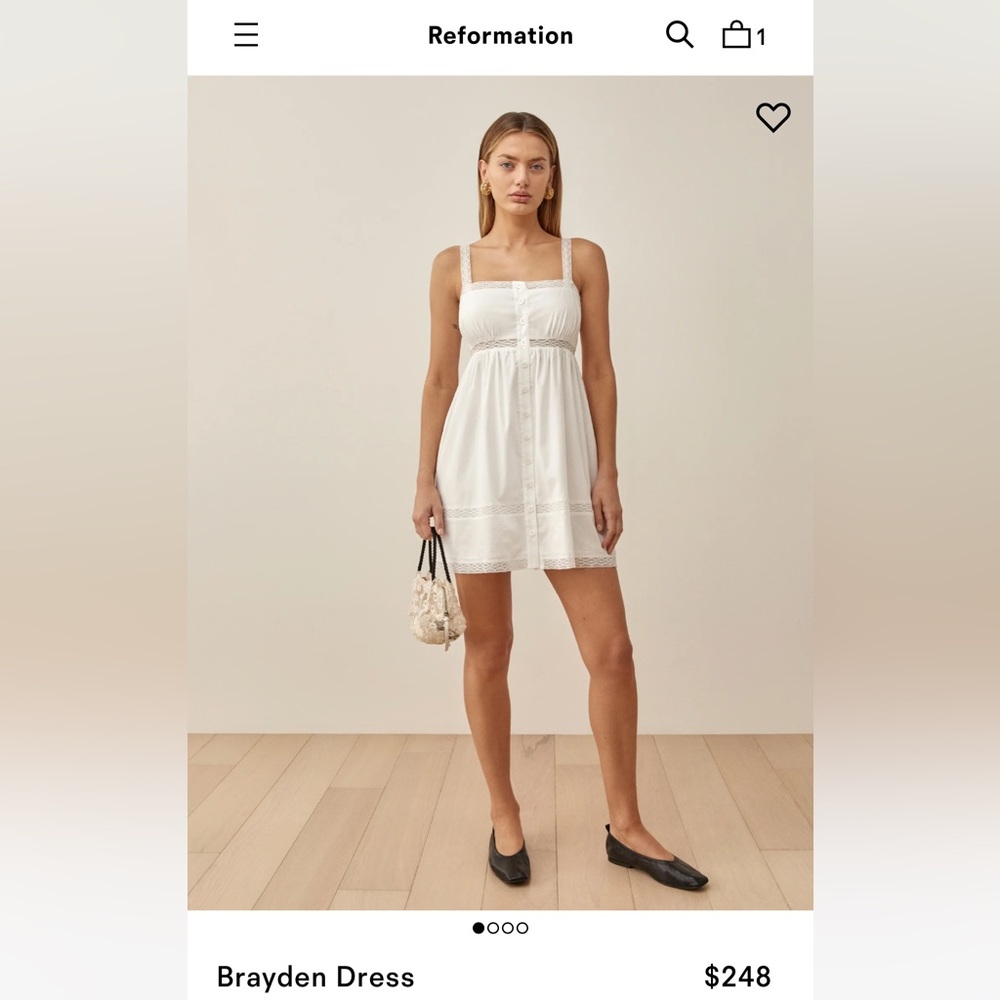 Reformation Brayden dress brand new with tags!! Size 8 but fits like a medium.
